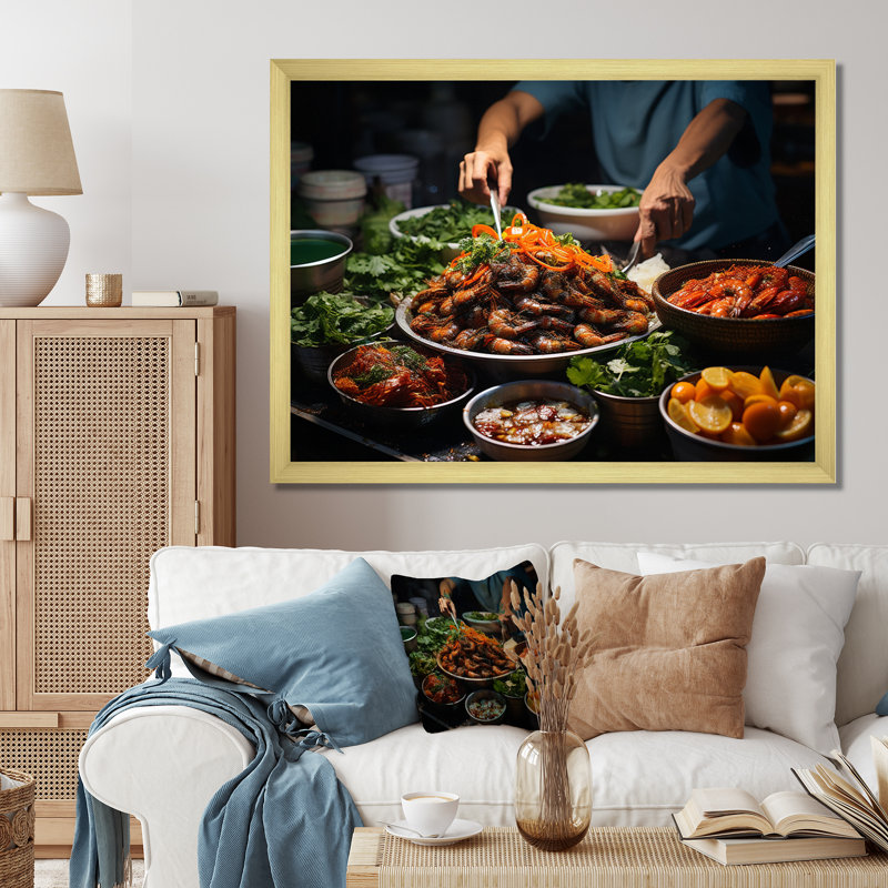 «Vietnamese Street Food I», reproduction sur toile, H 24 po x l 32 po x P 1 po, Cadre photo doré simple