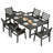 Immie 7- Piece HDPE Outdoor Dining Table Set With Chairs & Umbrella Hole, Black-1015650108-1015650110