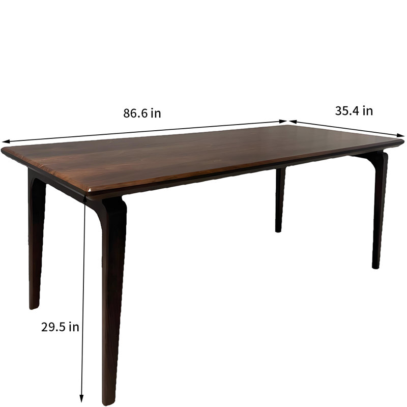 Solid Wood Dining Table Ash Solid Wood Top Dining Table, 29.5"H x 86.6"L x 35.4"W