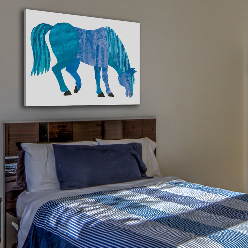 Blue Horse by Eric Carle - Painting on Canvas, 102cm H x 152cm W