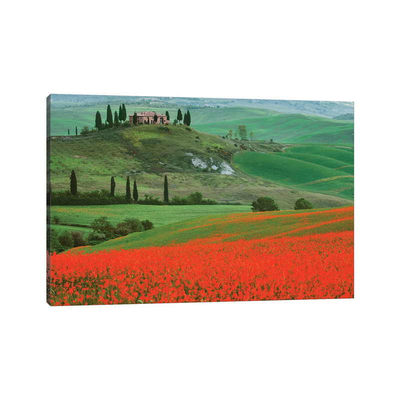 Europe, Italy, Tuscany. the Belvedere Villa Landmark and Farmland. 1 Piece Wrapped Canvas Wall Art, 20.32cm H x 30.48cm W