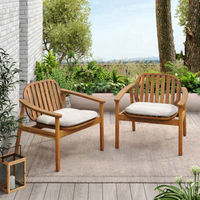 Fauteuil club avec coussin, ensemble de 2