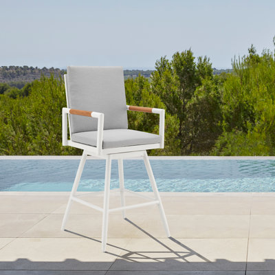 Tabouret d'extérieur en métal avec coussin Koslya