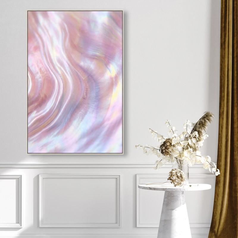 Iridescent Wave Print by Oliver Gal, 55"H x 37"W, Silver Floater Frame