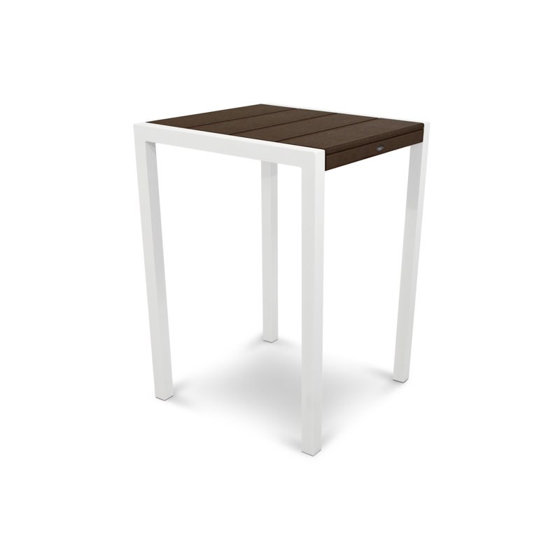 Table de bar POLYWOOD Surf City, 30 po x 30 po, Blanc texturé / Lanterne rétro