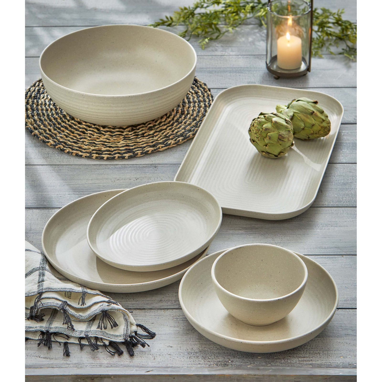 Brooklyn Melamine Blate, Cream