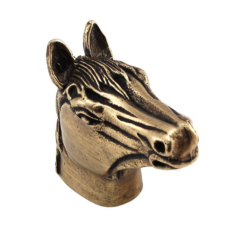 Equestre Novelty Knob, Antique Brass, 1.5" H x 0.625" W x 1.25" D