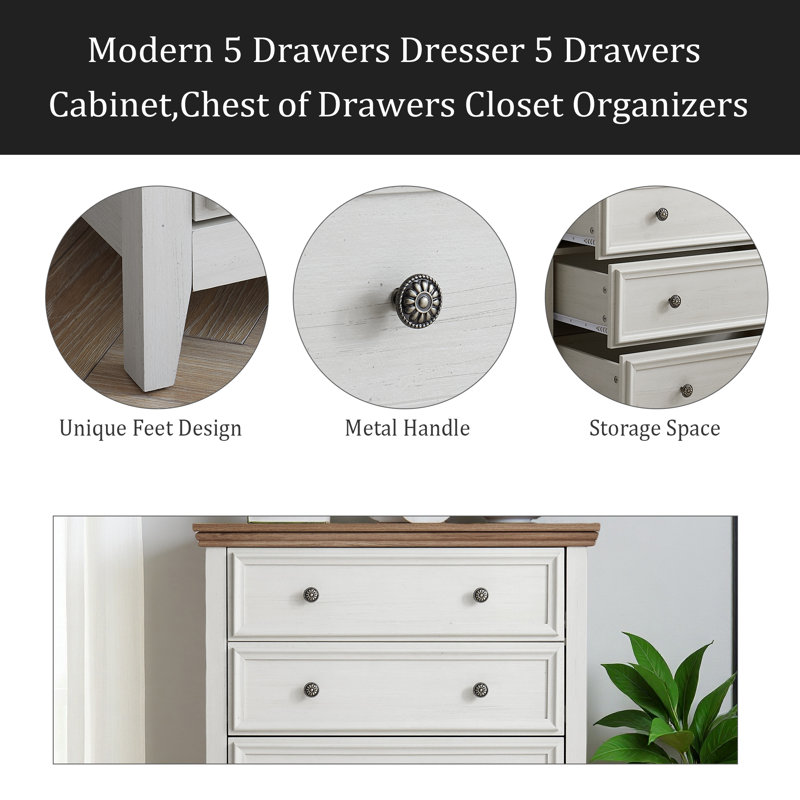 Storage Clothes Storage Drawers Cabinet, Beige/Brown