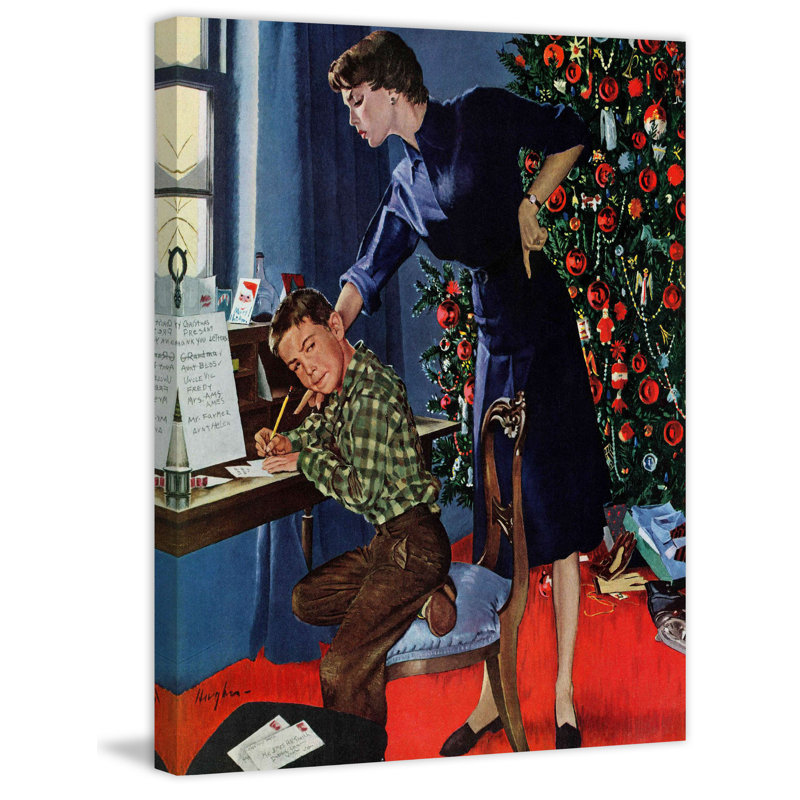 Christmas Thank You Notes by George Hughes Print on Wrapped Canvas, 48" H x 40" W