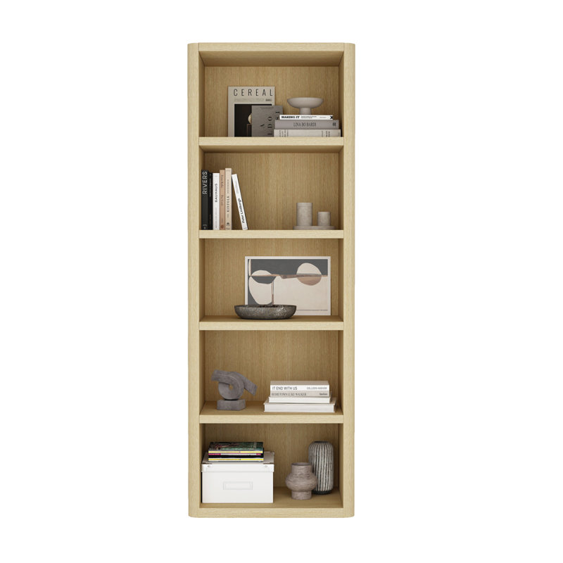 Bibliothèque ouverte moderne 28 "en chêne naturel Rivington (5 tablettes), Chêne