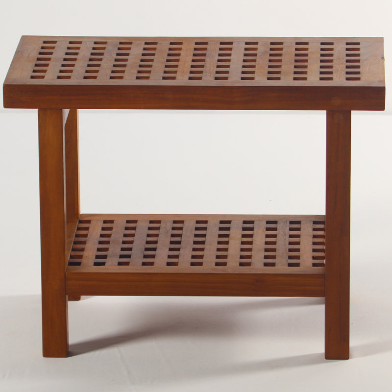 Grate 24'' W Teak Shower Bench