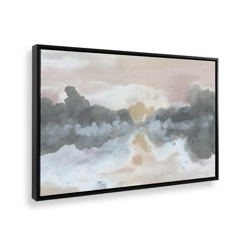 «Moody Horizon Mist I» par June Erica Vess, reproduction d'art sur toile, H 12 po x l 16 po, Noir