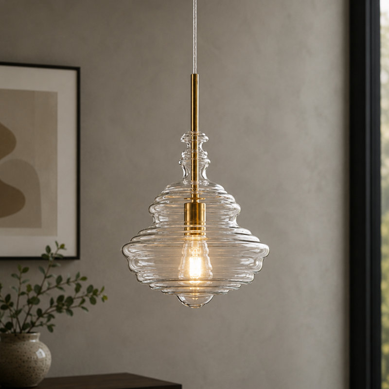 Luminaire suspendu en verre à 1 lumière à intensité variable