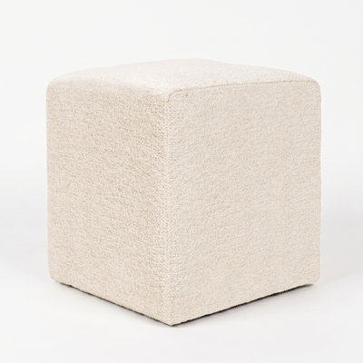 Square Upholstered Ottoman With Solid Wood Frame