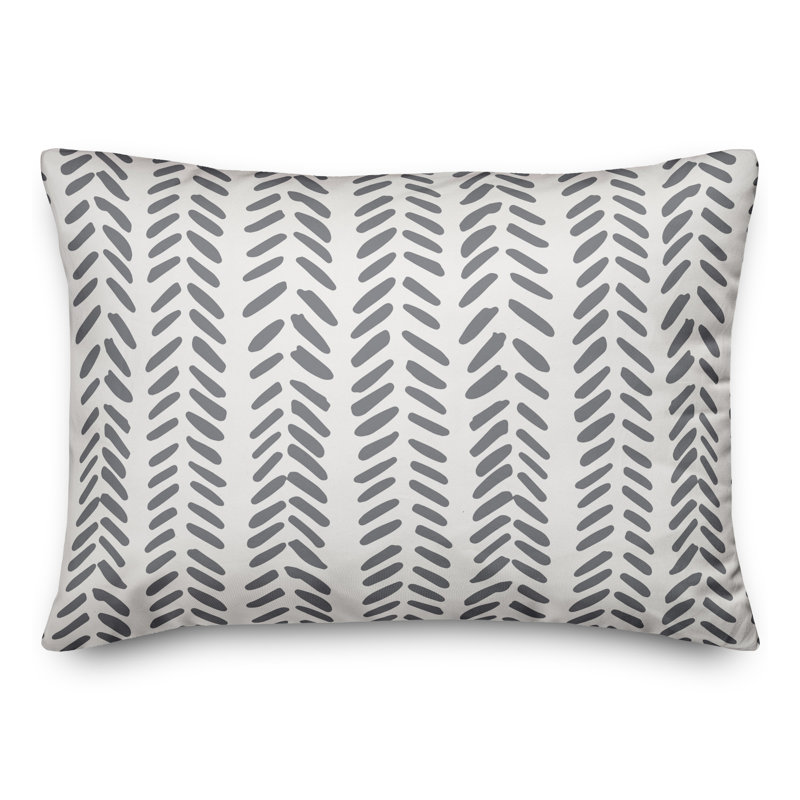 Geometric Reversible Throw Pillow, Gray