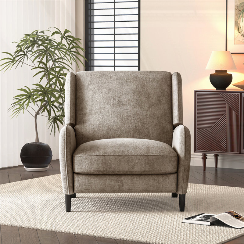 Fauteuil inclinable surdimensionné en tissu texturé, Beige