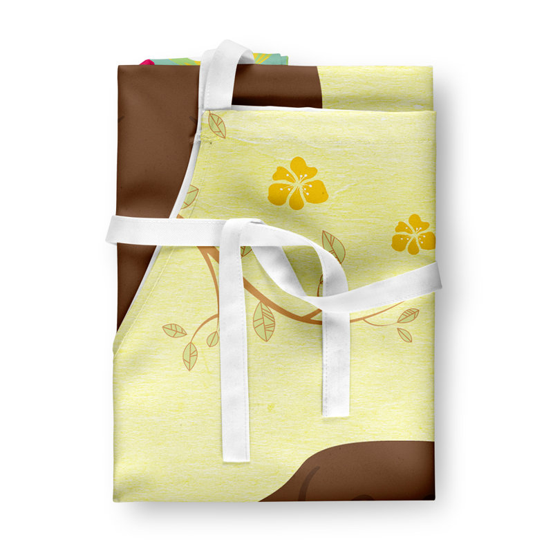 Tablier œufs de pâques, Labrador, Jaune / chocolat