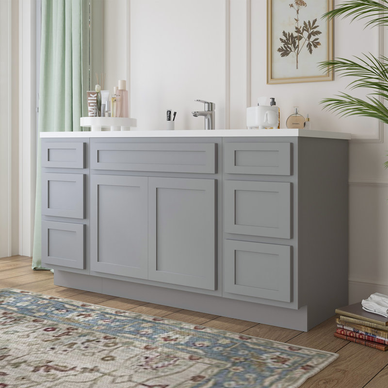 63'' Single Bathroom Vanity Base Only, Gray