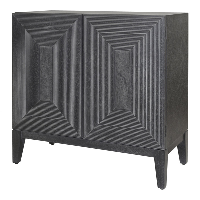 Imel Cabinet 2 Doors, Brushstroke Black