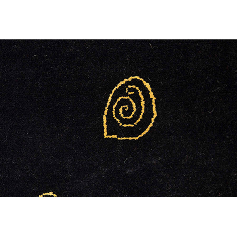 Wool Area Rug in Black/Yellow