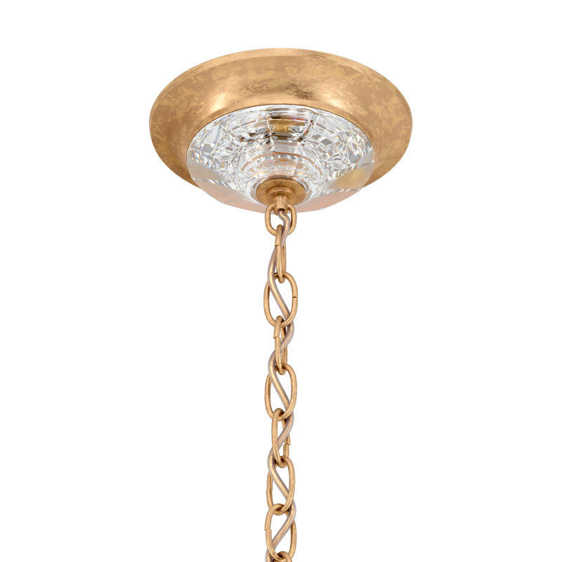 Emilea 6 - Light Glass Chandelier, French Gold