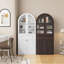 Vitrine de rangement arquée de 70,5 po de hauteur avec portes en verre et tablettes ajustables-1275464105