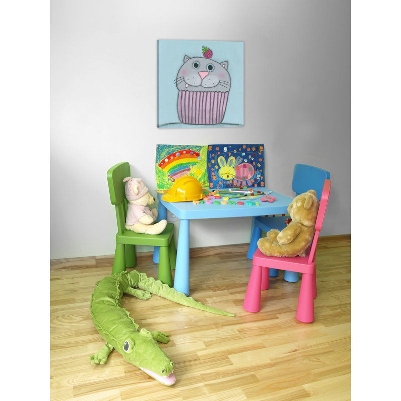 'Kitten with Raspberry' Canvas Art, 24" H x 24" W x 1.5" D