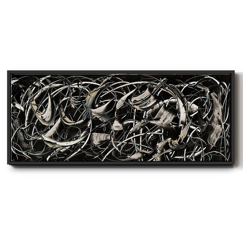 Linear Movement II - Framed Canvas, 20" H x 50" W