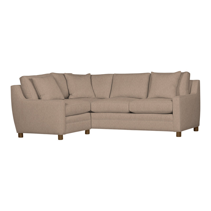 American Bungalow 2-Piece Fairgrove Sectional, Worthy Snow, Havana