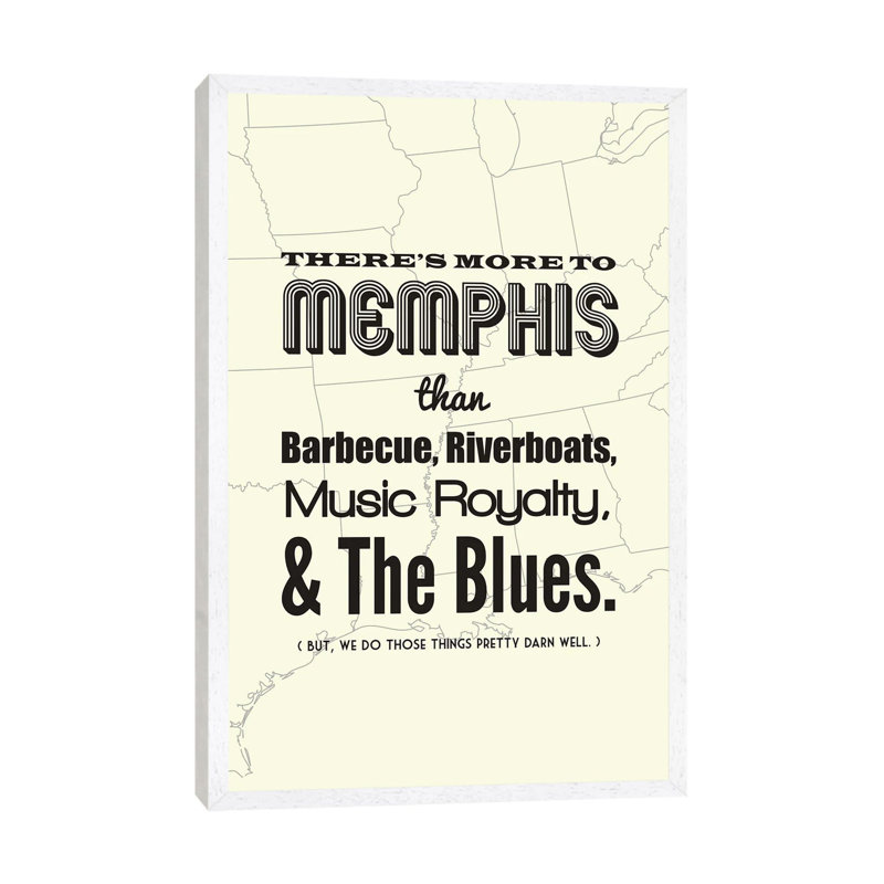 There's More To Memphis, Light by Benton Park Prints - Print on Canvas, White Framed, 152.5 cm H x 101.5 cm W