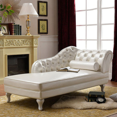 Simple Lazy Casual Sofa Solid Wood Chaise Longue Faux Leather Chaise Lounge by Comfort Zone Furniture.e