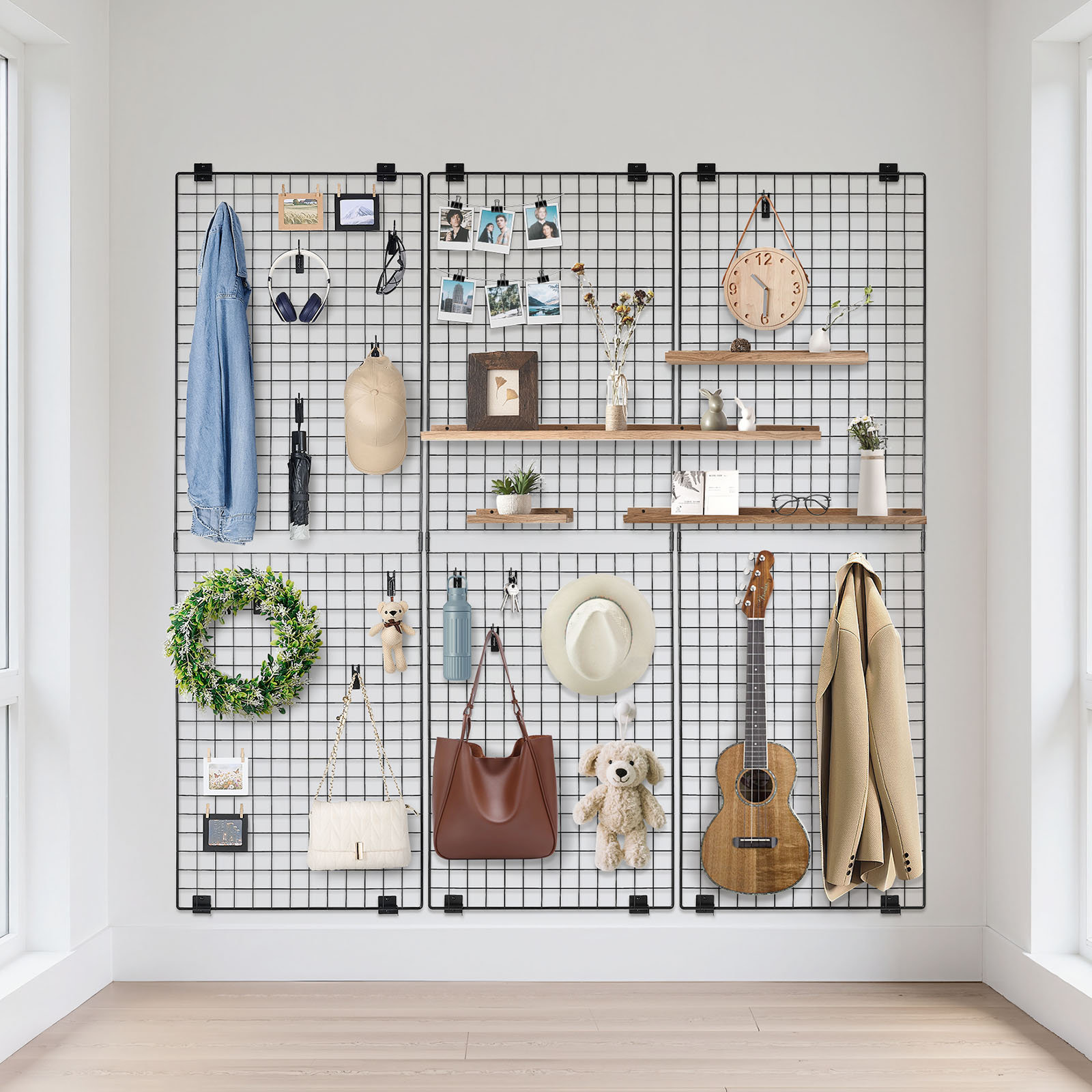 Wrought Studio Grid Wall Panels 24.02 x 71.97 in Wall-Mounted Wire ...