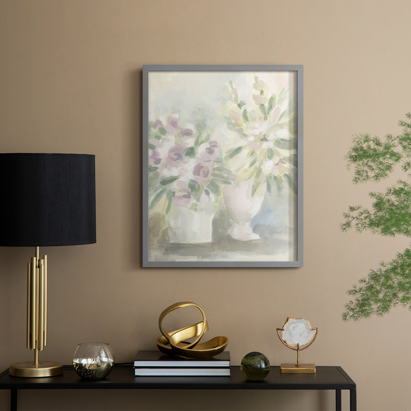 «Faded Floral Fresco II», Gris, H 11 po x l 9 po