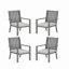 Ensemble de 4 chaises de patio en aluminium toutes saisons de 23 po avec coussins et structure épais