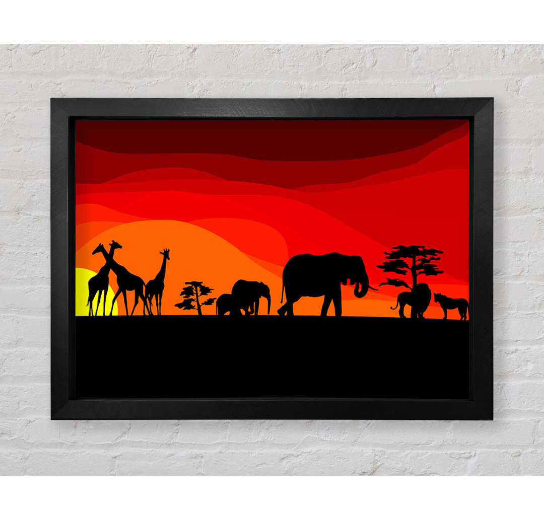 Sunset Safari - Einzelne Bilderrahmen Kunstdrucke