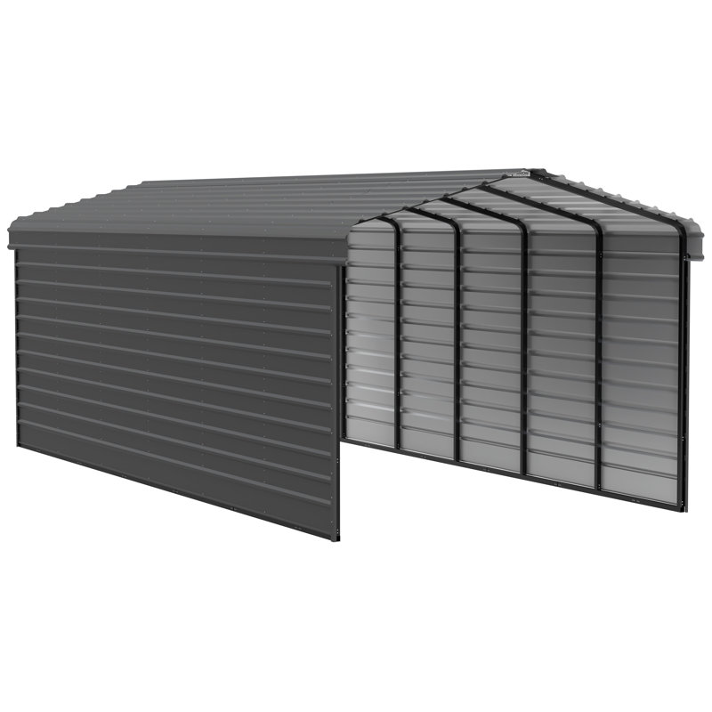 Abri d'auto en acier avec 2 ensembles de parois latérales, 12 x 29 x 9, Noir