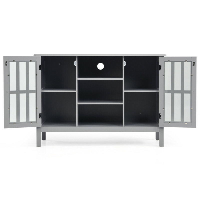 Cardone Modern Wooden TV Stand Console Cabinet for 50 Inches TV, Gray