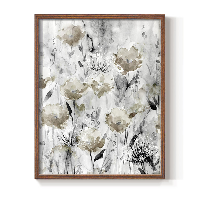 Artisanal Garden I, reproduction encadrée - bois massif, H 15 po x l 12 po, Noyer