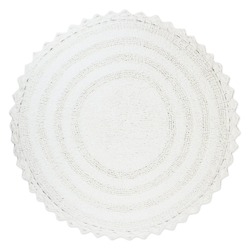 Lisk Circle Bath Rug, White