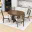 Ensemble de salle à manger extensible 5 pièces avec table et 4 chaises rembourrées Halie-215061101-215061100