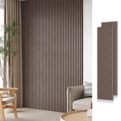 2pc x 94.5" x 24" 3D Acoustic/Sound proof Wood Slat Wall Panels(2 Piece/31.5 sq. ft.)
