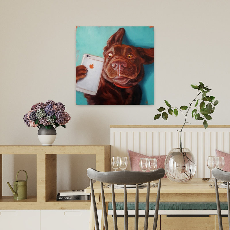Art contemporain pour chien, H 18 po x l 18 po