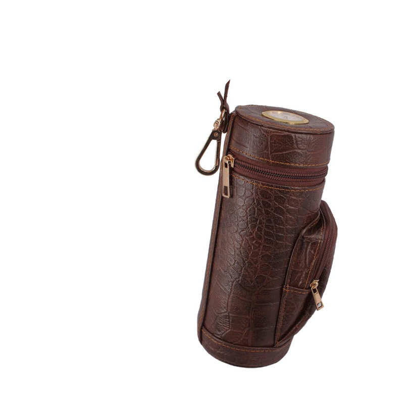 Classy Cylindrical Hand Carry Cigar Case with Premium Cutter and Rest