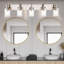 Applique murale 5 lumières en nickel brossé pour meuble-lavabo avec abat-jour en verre transparent-252694621