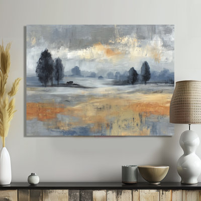 Chemin doré dans la campagne de France - paysages abstraits, impression métallique traditionnelle
