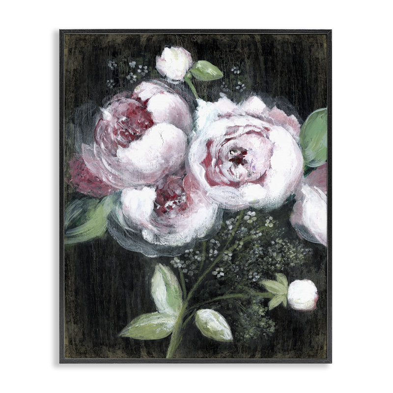  Moody Roses sur estampe numérique encadrée par Janet Tava, H 20 po x l 16 po, Giclée encadrée noir minuit