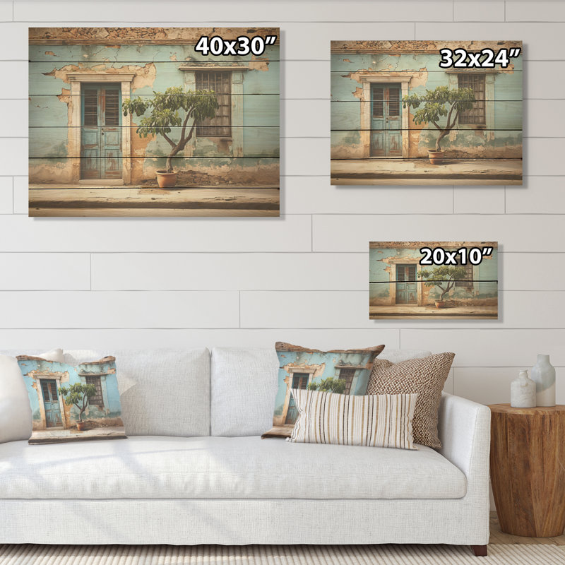 Cuba Tranquily Retreat I - Cuba, paysage d'art mural en bois sur pin naturel, H 24 po x l 32 po