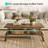 47" Rectangle Solid Wood Coffee Table, Mid Century Modern Center Table with 2-Tier Storage-701673012