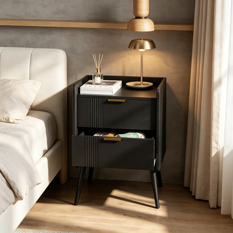 41 cm W Iron Bedside Table