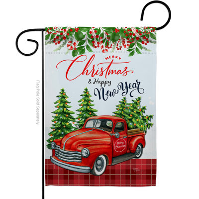 Double Sided 18.5 in. H x 13 in. W Polyester Christmas Garden flag